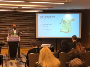 Antonio Mannings, Head of DEI, speaking at an annual conference.